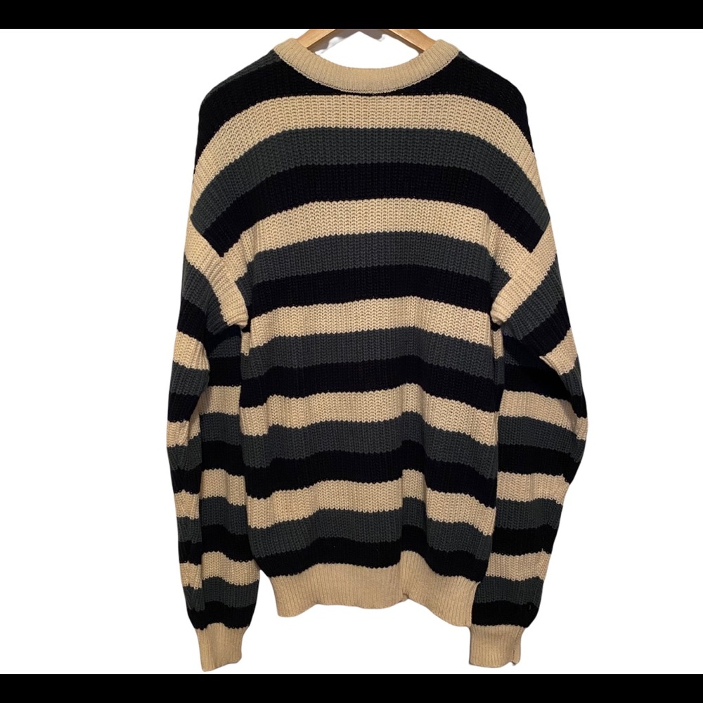 Vintage Striped Chunky Knit Pullover Sweater Size XL - Picture 2 of 8